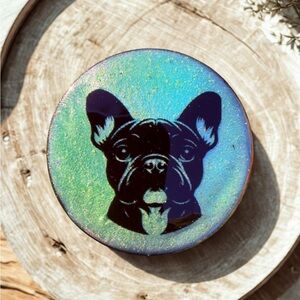 Stylish Black and Green French Bulldog Phone Grip Popsocket